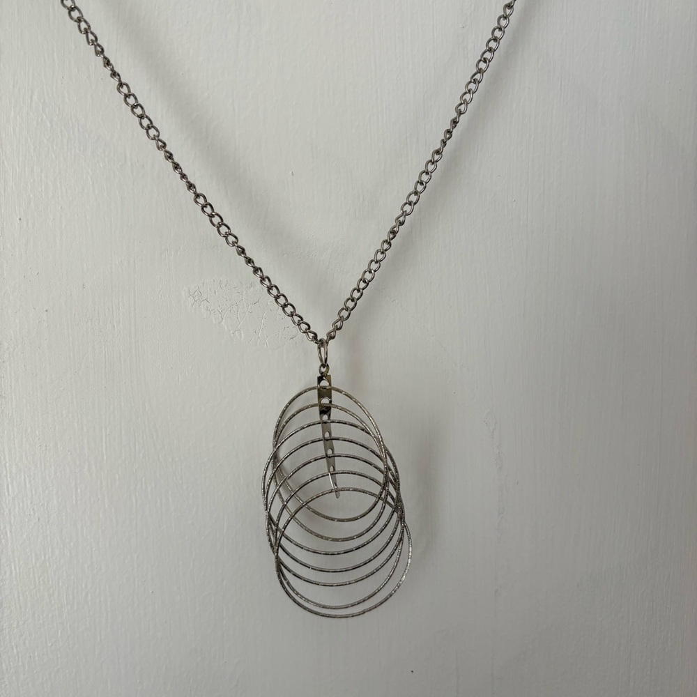 Elegant Silver Hoop Necklace